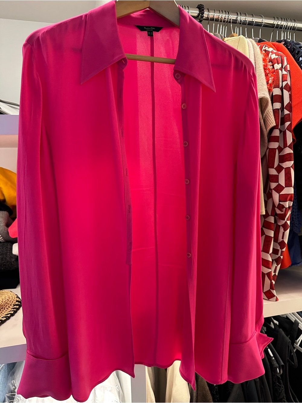 Massimo Dutti Hot Pink Blouse